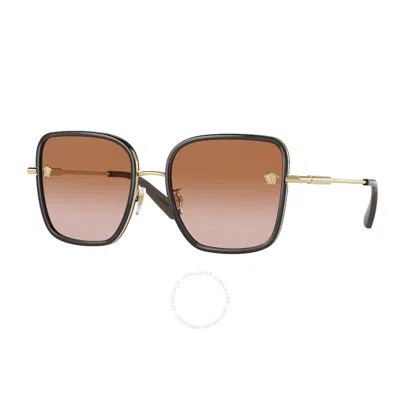 Versace Brown Gradient Square Ladies Sunglasses Ve2247d 148213 57