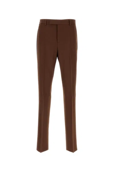 VERSACE BROWN GRAIN DE POUDRE PANT