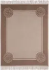 Versace Brown Icon Silk Cashmere-blend Fringed Blanket In 1na70