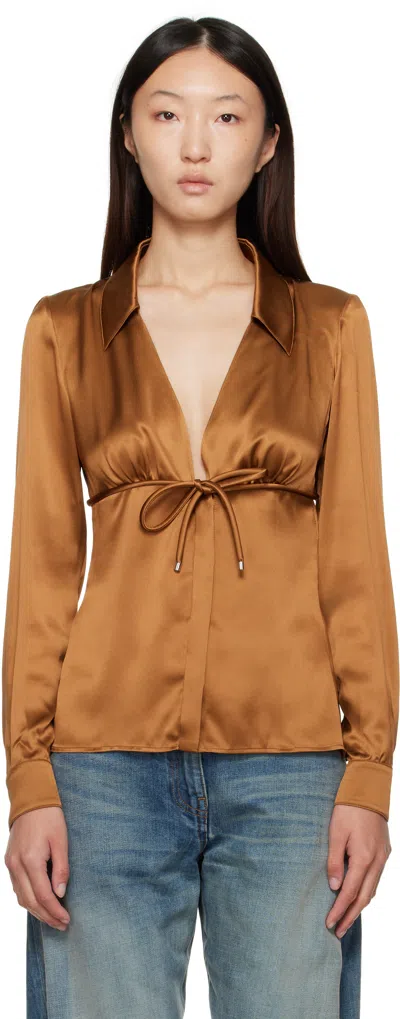 Versace Brown Informal Silk Shirt