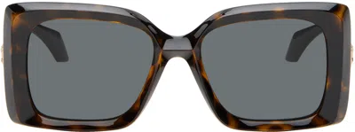 Versace Brown Medusa Plaque Irregular Sunglasses In 108/87