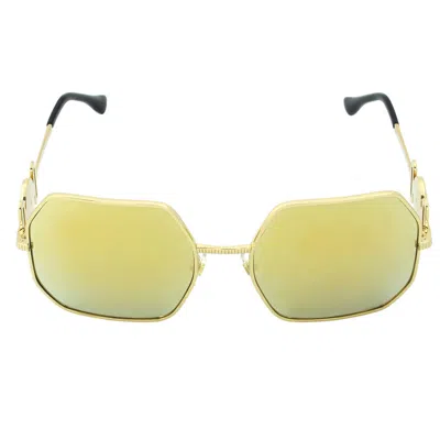 Versace Brown Mirror Gold Irregular Ladies Sunglasses Ve2248 10027p 58 In Green