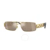 VERSACE VERSACE BROWN MIRROR GOLD RECTANGULAR MEN'S SUNGLASSES VE2257 10025A 60