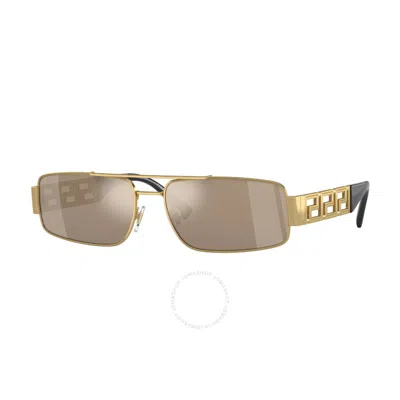 Versace Man Sunglass Ve2257 In Light Brown Mirror Dark Gold