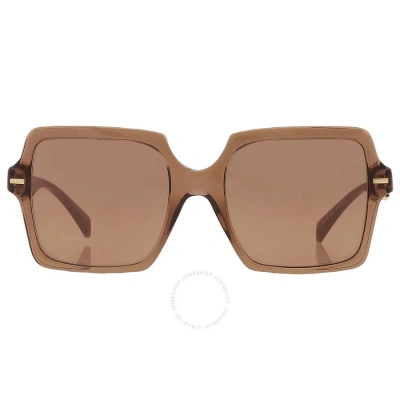 Versace Brown Orange Metallic Mirror Square Ladies Sunglasses Ve4441 5028/o 55 In Brown / Metallic  / Orange