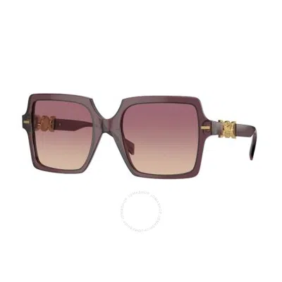 Versace Brown Pink Gradient Square Ladies Sunglasses Ve4441 520968 55 In Black