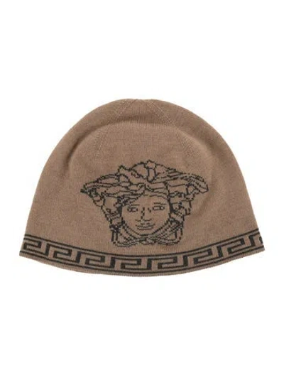 Pre-owned Versace Brown Polyester  With Medusa Print