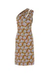 Versace One-shoulder Stretch Crepe Jersey Cocktail Dress In Brown