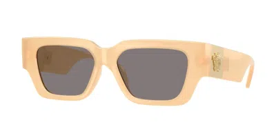 Versace Brown Rectangular Ladies Sunglasses Ve4497u 554473 53