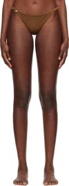 Versace Brown Safety Pin Bikini Bottom In Brown