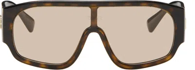 Versace Brown Shield Acetate Sunglasses