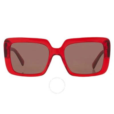 Versace Brown Shield Ladies Sunglasses Ve4384b 528073 54 In Red   /   Red. / Brown