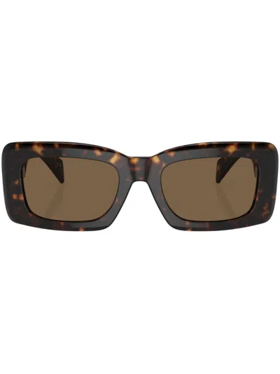 Versace Brown Tortoiseshell Square Sunglasses