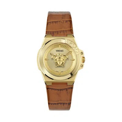 Pre-owned Versace Brown Womens Analogue Watch Hera Ve8d00224