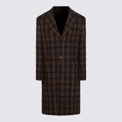VERSACE VERSACE BROWN WOOL COAT