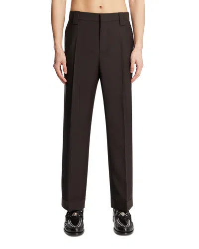 Versace Brown Wool-mohair Regular Formal Pants