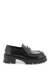 VERSACE BRUSHED LEATHER ALIA LOAFERS FOR WOMEN