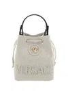 Versace Medusa-plaque Drawstring Bucket Bag In White