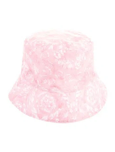 Pre-owned Versace Bucket Hat Reversible Size 58 In Pink