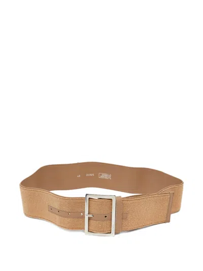 Pre-owned Versace Buckle Belt In Neutral