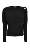 Versace Buckle-detailed Wool Sweater In Black