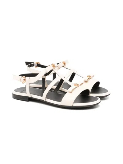 Versace Kids' Buckle Fastening Sandals In Neutrals