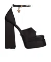 Versace Buckle High-heeled Sandals In Black