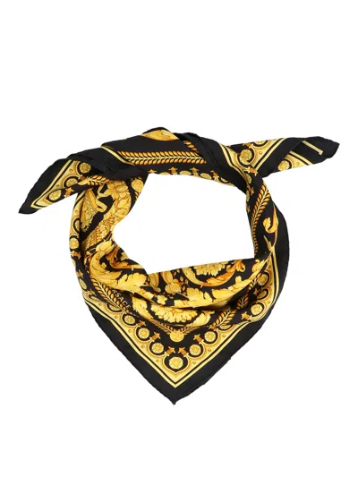 Versace Barocco Scarf In Black