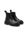Versace Round-toe Leather Ankle Boots