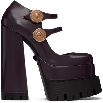 Versace Burgundy Medusa Aevitas Heels In 1r71v Ruby- G