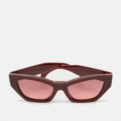 Pre-owned Versace Burgundy Mod 4488 U Frame Cat Eye Sunglasses In Red