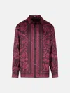 Versace Burgundy Silk Shirt In Red