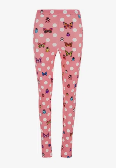 Versace Butterflies Leggings In Multicolor