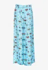 Versace Printed Silk Twill Wide Pants In Multicolor