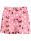 Versace Butterflies-print Silk-blend Shorts In Rosa