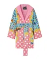 Versace La Vacanza Short Printed Bath Robe In Pink