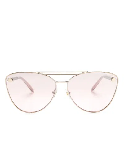 Versace Butterfly-frame Sunglasses In Gold