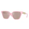Versace Butterfly Full Rim, With A Perla Dark Ruby Frame And Pink Gradient Grey Lens. In Pink