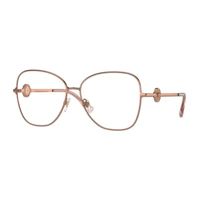 Versace Butterfly Full Rim, With A Rose Gold Frame And Clear Demo Lenses Lens.