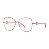 Versace Butterfly Full Rim, With A Rose Gold Frame And Clear Demo Lenses Lens. In Pink