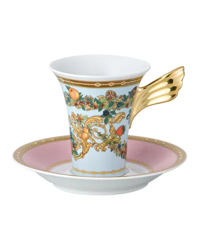 Versace Butterfly Garden A. D. Cup & Saucer In Multi