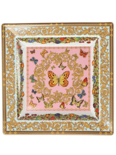 Versace Butterfly Garden Tray In Rosa
