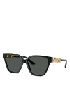 Versace Embellished Medusa Butterfly Sunglasses In Black/gray Solid