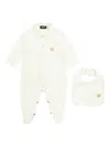 Versace Button Babygrow Set In Neutral