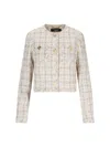 Versace Tweed Cardigan Jacket In Cream