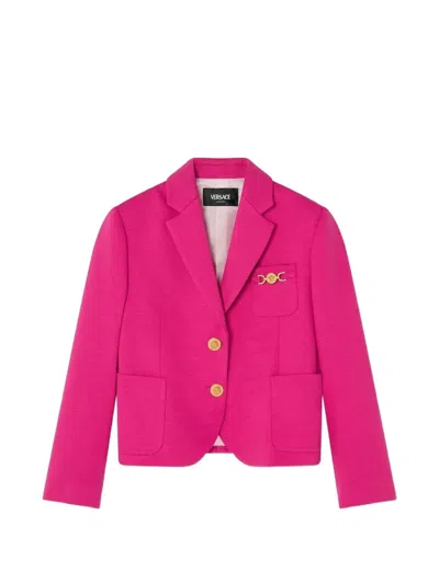 Versace Kids' Button Detail Jacket In Multi