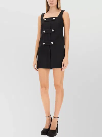 Versace Cavalry Viscose Twill Mini Dress In Black