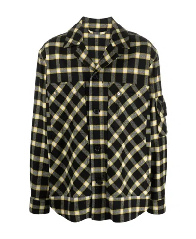 VERSACE VERSACE LONG-SLEEVED BUTTON-DOWN CHECKED SHIRT JACKET