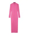 Versace La Vacanza Crepe-jersey Maxi Shirt Dress In Pink