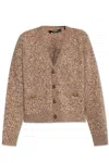 Versace Button-down Textured Cardigan In Brown